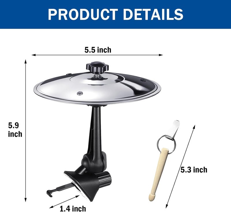 ALLCIFP Car Cymbal, Mini Car Cymbal for Air Vent, with Compact Drum Stick, Drum Crash Cymbal Accessory for Car Dash Interior Decoration, Argent Silver, by - Image 4